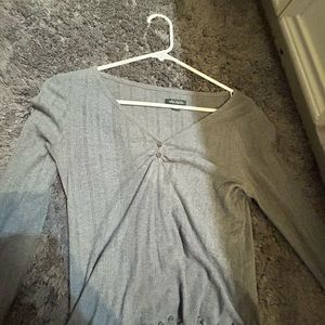 Wild fable gray long sleeve shirt floral print with buttons